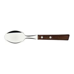 Conjunto De Colheres De Mesa Tramontina Tradicional Com Lâminas Em Aço Inox E Cabos De Madeira Natural 3 Peças