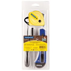 Kit Ferramenta (Trena, Chave de Fenda e Estilete) Tramontina