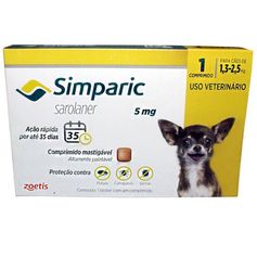 Antipulgas Simparic para Cães de 1,3 a 2,5 Kg (5 mg) 1 un