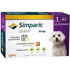 Antipulgas Simparic para Cães de 2,6 a 5 Kg (10 mg) 1 un