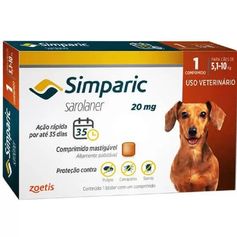 Antipulgas Simparic para Cães de 20,1 a 40 Kg (80 mg) 1 un