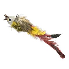 Brinquedo de Penas Para Gatos Feather Fish Amarelo - Multilaser