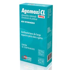 Antibiótico Agemoxi CL 50mg 10 Comprimidos
