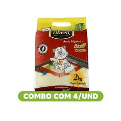 Combo com 4 Unidades - Areia Higiênica Dbest Bio Grossa 2kg