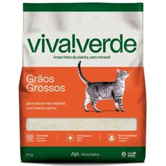 Combo com 2und - Areia Higiênica para Gatos  Viva Verde Grãos Grossos - 4kg