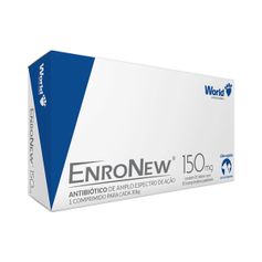 Antibiótico World Enronew 150mg para Cães e Gatos - Contém 1 blister com 10 comprimidos