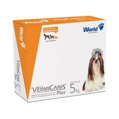 Vermífugo World Vermicanis 400mg para Cães até 5kg - Contém 1 blister com 4 comprimidos