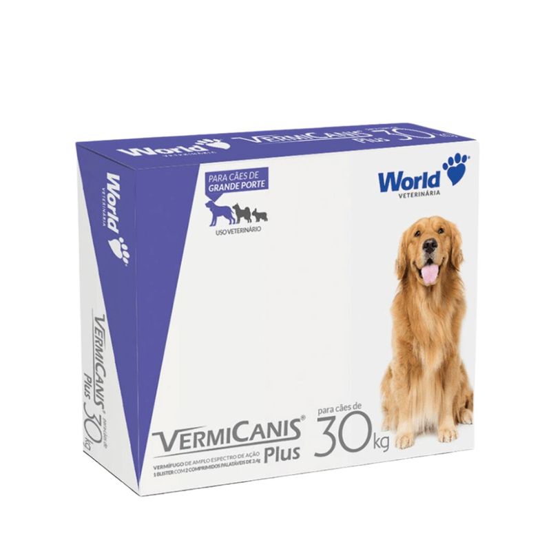 Verm fugo World Vermicanis 2 4g para C es at  30kg - Cont m 1 blister com 2 comprimidos 0