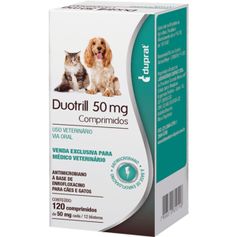 Antibiótico Duprat Duotrill para Cães e Gatos 50mg - Contém 120 comprimidos