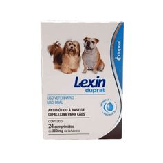 Antibiótico Duprat Lexin para Cães 300mg -  Contém 24 comprimidos