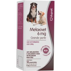 Anti-Inflamatório Duprat Meloxivet para Cães Porte Grande 6mg - Contém 10 comprimidos