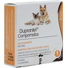 Vermífugo Duprat Duprantel Composto para Cães e Gatos - Contém 4 comprimidos