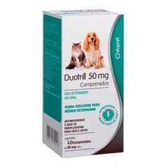Antibiótico Duprat Duotrill para Cães e Gatos 50mg - Contém 10 comprimidos