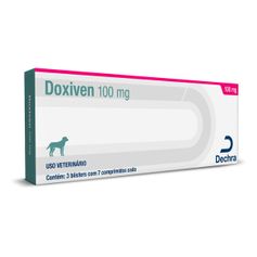 Antibiótico Dechra Doxiven para Cães 100mg - Contém 21 comprimidos