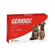Antioxidante Labyes Gerioox para Cães e Gatos Idosos - Contém 30 comprimidos