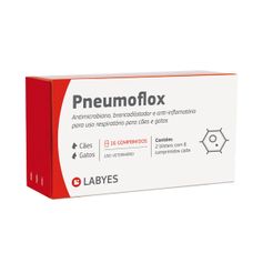 Antimicrobiano Labyes Pneumoflox para Cães e Gatos - Contém 2 blísteres de 8 comprimidos
