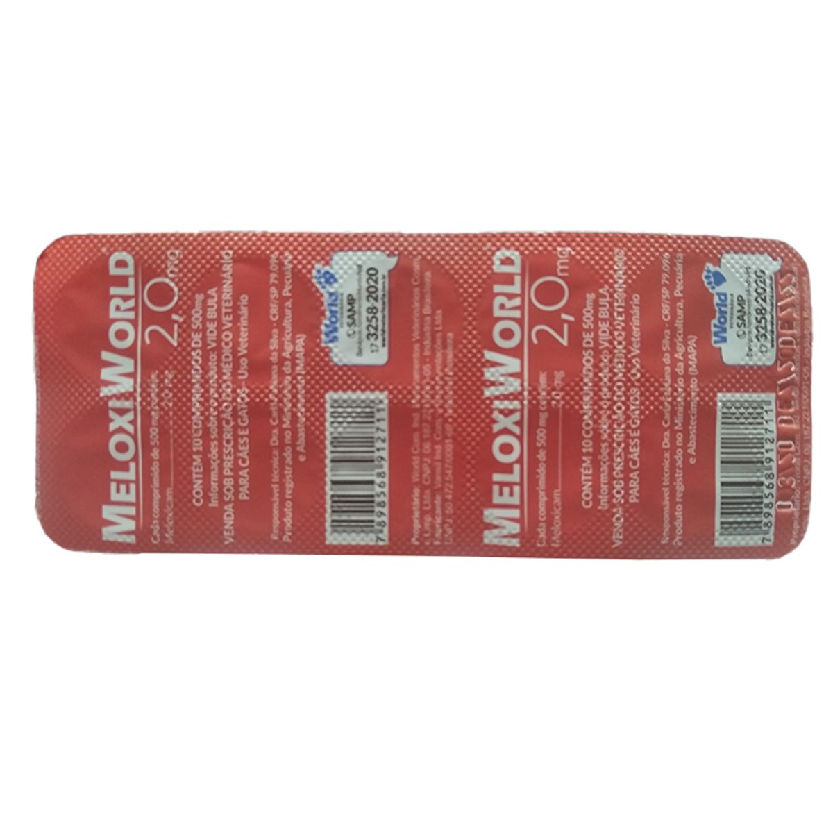 Anti Inflamatório World Meloxiworld 2 0mg para Cães e Gatos  