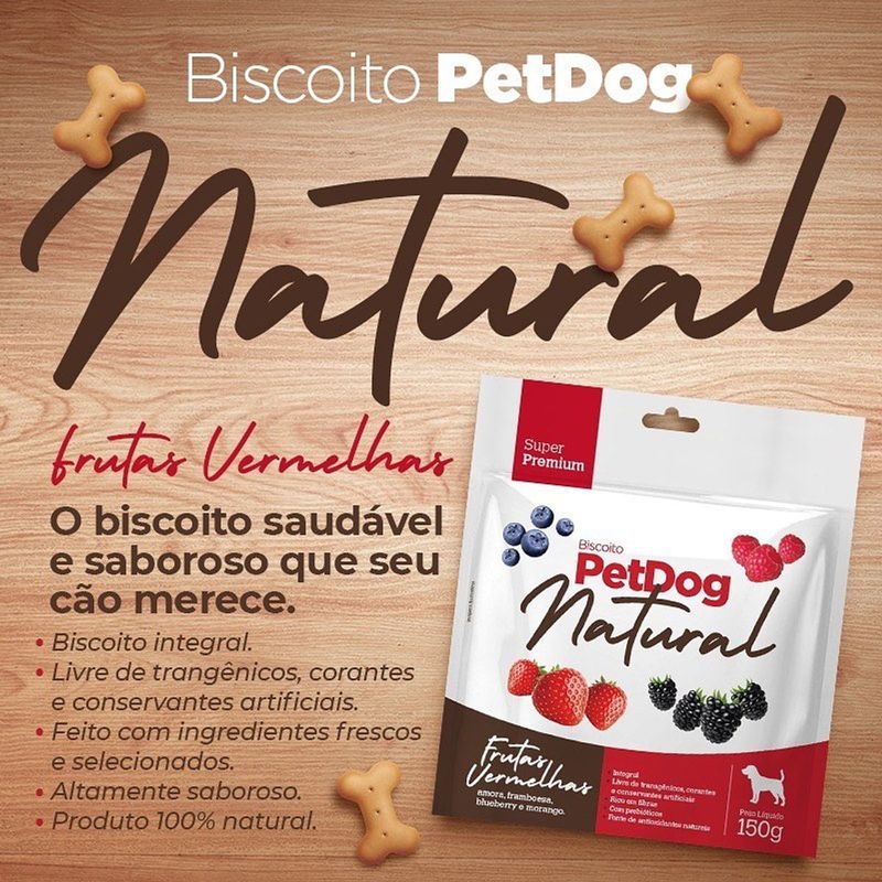 Biscoito Pet Dog Natural para C es Frutas Vermelhas 400g 1