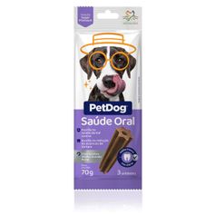Petisco Pet Dog Saúde Oral para Cães Adultos Porte Médio e Grande 70g