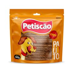 Osso Petiscão Palito Couro 8mm para Cães Carne 500g