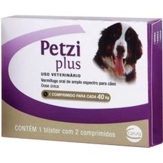 Vermífugo Ceva Petzi Plus 3,2g para Cães - Contém 1 blíster com 2 comprimidos