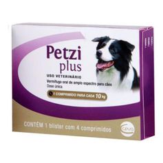 Vermífugo Ceva Petzi Plus 800mg para Cães - Contém 1 blíster com 4 comprimidos