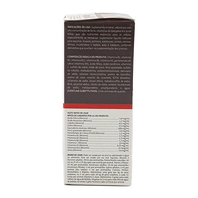 Suplemento Mineral Alivira Duprafer para Animais 60ml  1