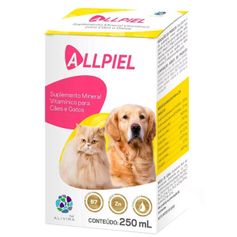 Suplemento Mineral Alivira Allpiel para Cães e Gatos 250ml