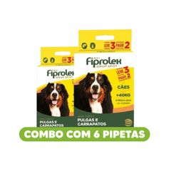 Combo Antipulgas Ceva Fiprolex 4,02ml para Cães com +40Kg - Contém 6 pipetas