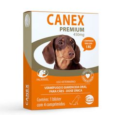 Vermífugo Ceva Canex Premium 450mg para Cães até 5kg - Contém 1 blíster com 4 comprimidos