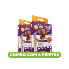 Combo Antipulgas Ceva Vectra 3D 0,8ml para Cães de 1,5kg até 4kg - Contém 6 pipetas