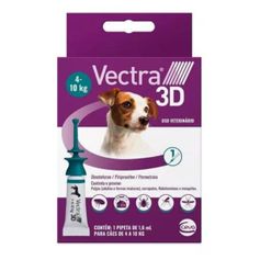 Antipulgas Ceva Vectra 3D 1,6ml Cães de 4kg até 10kg - Contém 1 pipeta