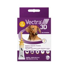 Antipulgas Ceva Vectra 3D 0,8ml para Cães de 1,5kg até 4kg - Contém 1 pipeta
