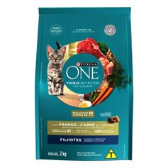 Ração Seca One Visible Nutrition para Gatos Filhotes Frango e Carne 2kg