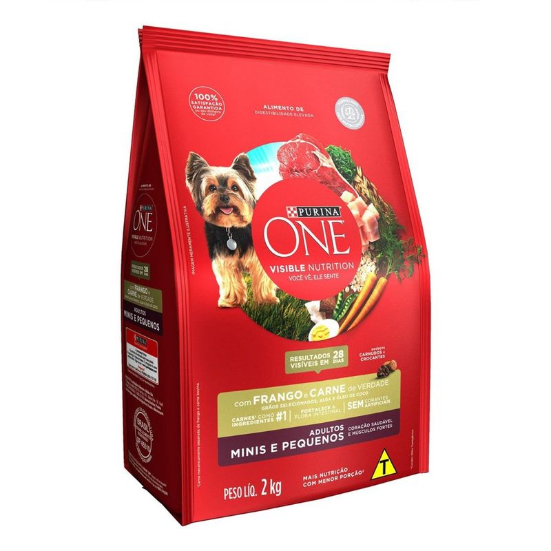 Ra  o Seca One Visible Nutrition para C es Adultos Porte Mini e Pequeno Frango e Carne 2kg 1