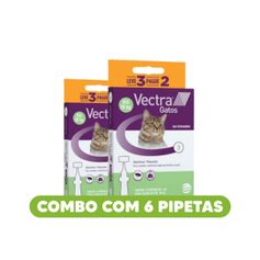 Combo Antipulgas Ceva Vectra 1ml para Gatos até 10kg - Contém 6 pipetas