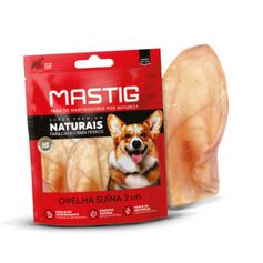 Petisco Mastig Orelha Suína Natural para Cães - Contém 3 unidades