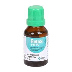 Carrapaticida MSD Butox P CE25 para Equinos e Bovinos 20ml