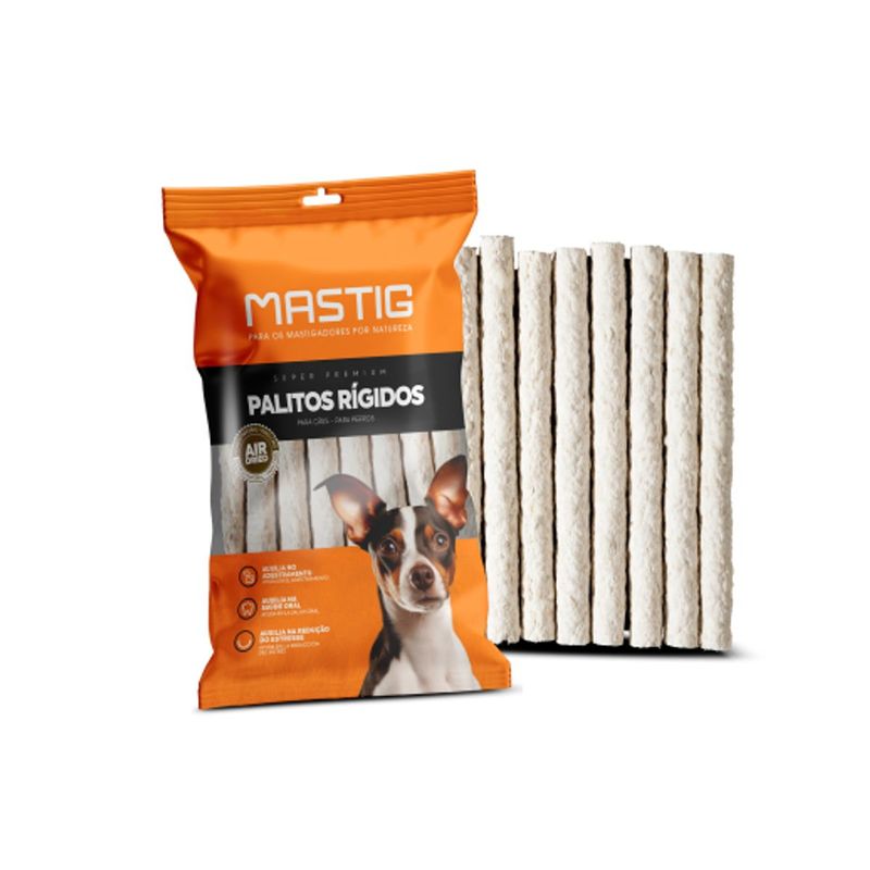 Petisco Mastig Palito R gido 8mm para C es Natural - Cont m 10 unidades  0