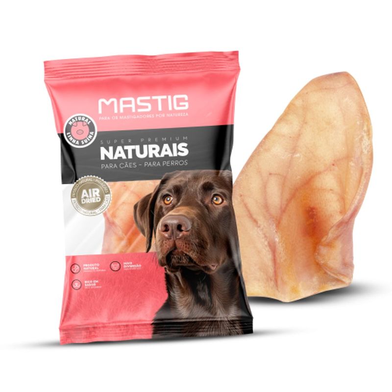 Petisco Mastig Orelha Su na Natural para C es - Cont m 1 unidade  0