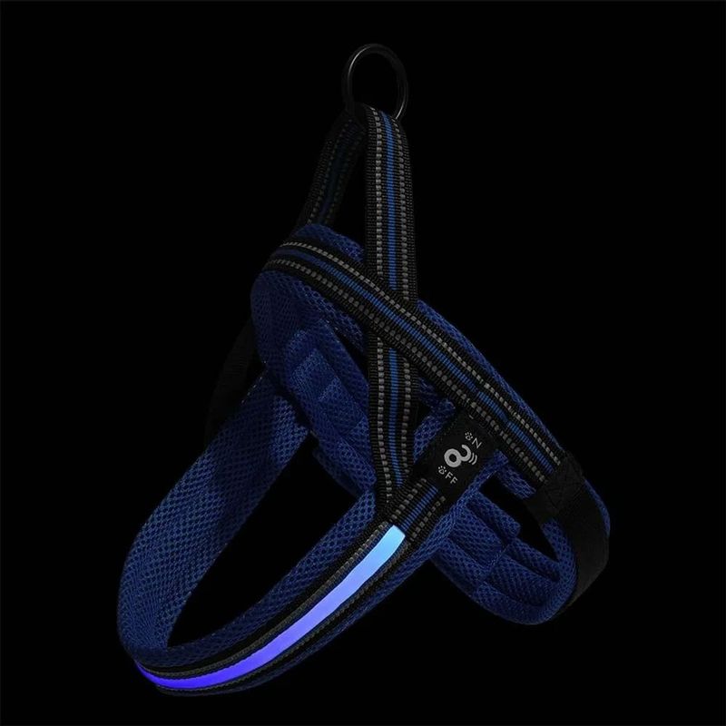 Peitoral Multilaser Mimo com LED para C es Porte Grande Azul - Tamanho G  1
