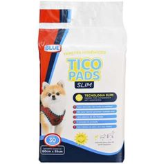 Tapete Higiênico Multilaser Tico Pads Slim para Cães Porte Pequeno 60x55cm - Contém 30 unidades