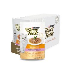 Combo Ração Úmida Fancy Feast Casserole para Gatos Adultos Atum e Salmão 85g - Compre 12 leve 15