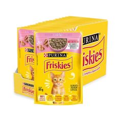 Combo Ração Úmida Friskies para Gatos Filhotes Carne ao Molho 85g - Compre 12 leve 15