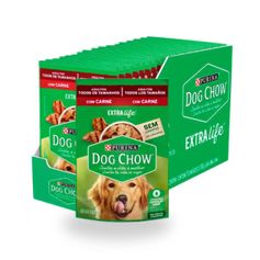 Combo Ração Úmida Dog Chow para Cães Adultos Carne 100g - Compre 12 leve 15