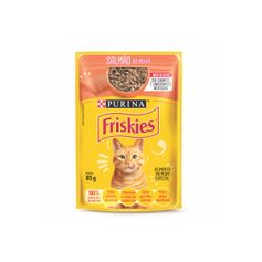 Ração Úmida Friskies para Gatos Adultos Salmão ao Molho Sachê 85g