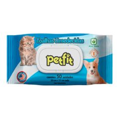 Toalha Umedecida Petfit para Cães e Gatos - Contém 50 unidades