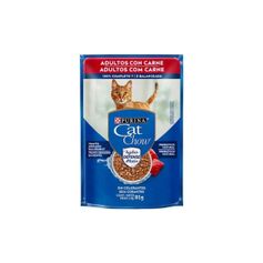Ração Úmida Cat Chow para Gatos Adultos Defense Hydro Carne ao Molho Sachê 85g