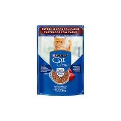 Ração Úmida Cat Chow para Gatos Castrados Defense Hydro Carne ao Molho Sachê 85g