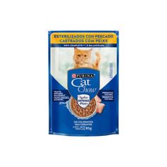Ração Úmida Cat Chow para Gatos Castrados Defense Hydro Peixe ao Molho Sachê 85g